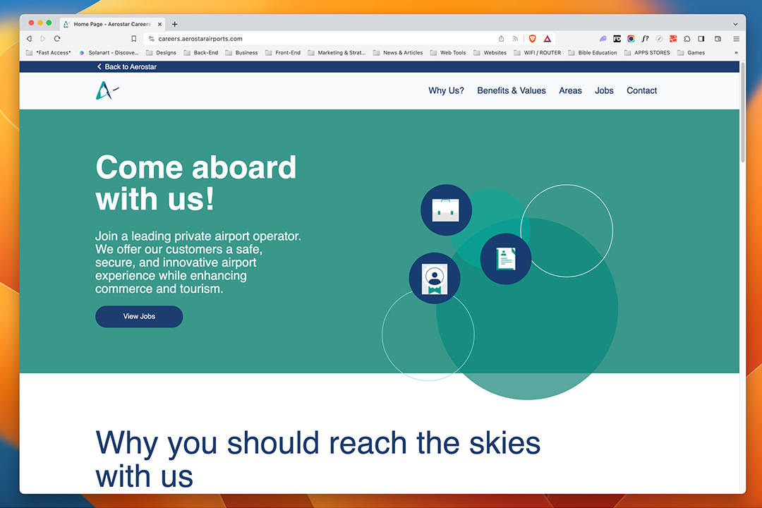 Aerostar Airports careers portal project showcase