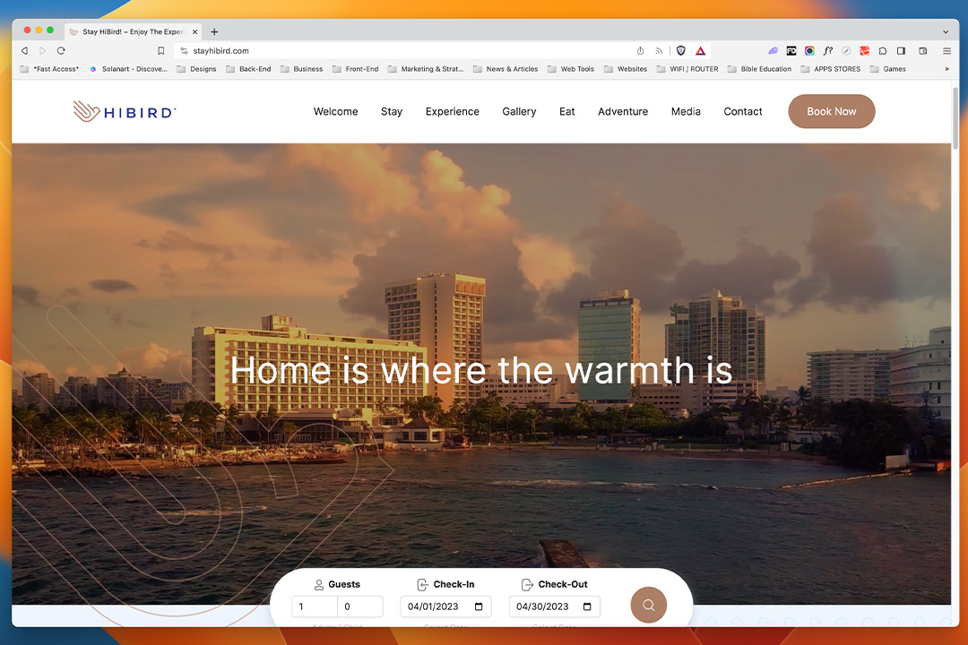 Stay HiBird - Boutique Hotel website screenshot