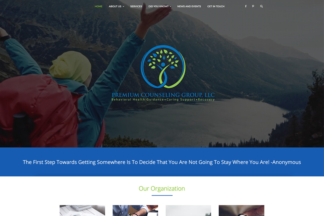 Premium Counseling Group website screenshot